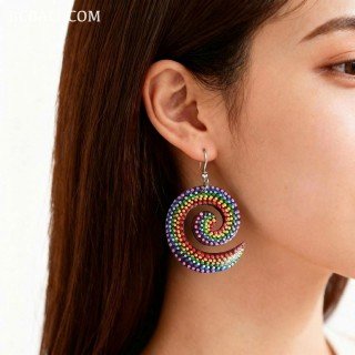 New Design Painting Wood Earrings by Balinese Artisans
